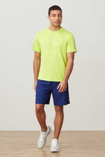 Fila Homme Essentials Heather Mesh Crew Acidlimehth Fila France LSE-618047